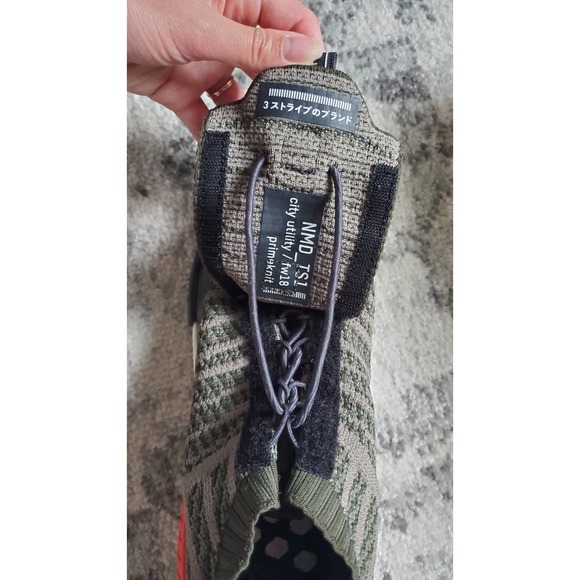 Adidas NMD TS1 Primeknit Shoes Night Cargo Base Green Black Sneakers Men's Sz 10 - Picture 9 of 11